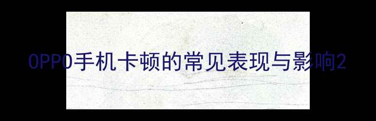 图片 OPPO手机卡顿的常见表现与影响2