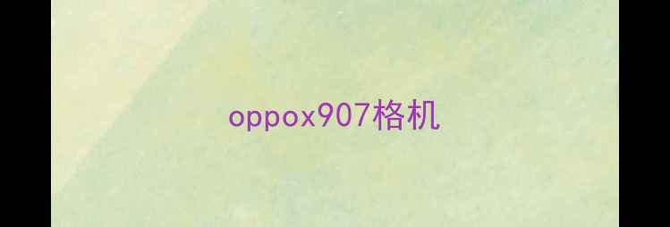 oppox907格机
