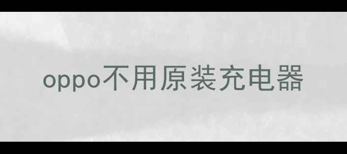图片 oppo不用原装充电器
