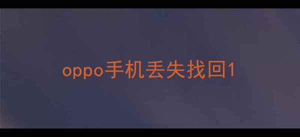 图片 oppo手机丢失找回1