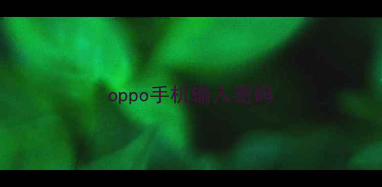 图片 oppo手机输入密码
