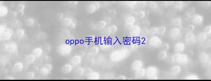 图片 oppo手机输入密码2