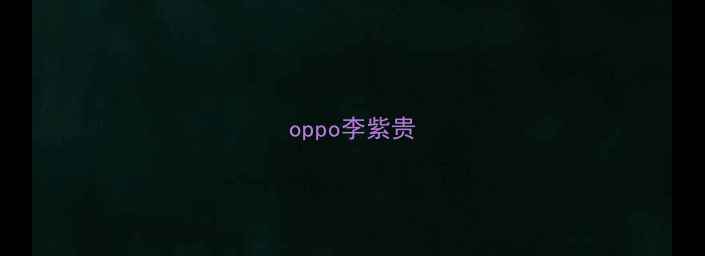 oppo李紫贵