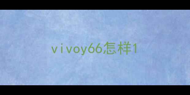 图片 vivoy66怎样1