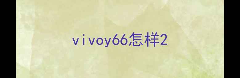 图片 vivoy66怎样2