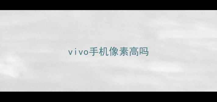图片 vivo手机像素高吗