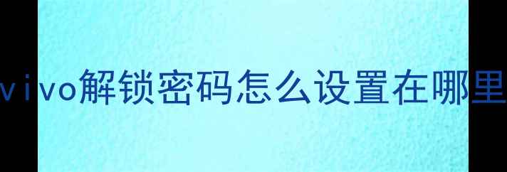 图片 vivo解锁密码怎么设置在哪里