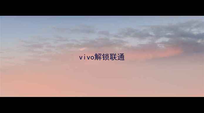 vivo解锁联通