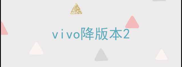 图片 vivo降版本2