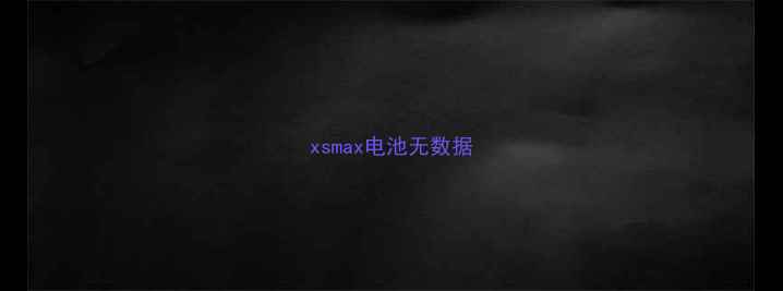 xsmax电池无数据