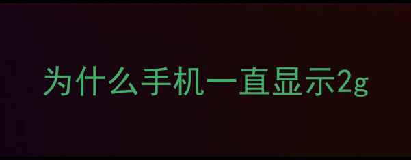 图片 为什么手机一直显示2g