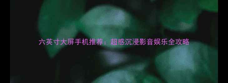 图片 六英寸大屏手机推荐：超感沉浸影音娱乐全攻略