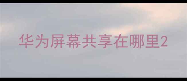 华为屏幕共享在哪里