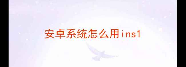 安卓系统怎么用ins