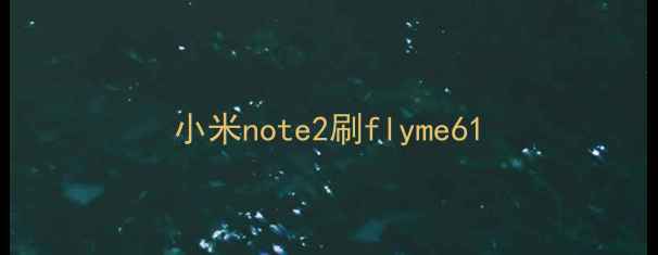 图片 小米note2刷flyme61