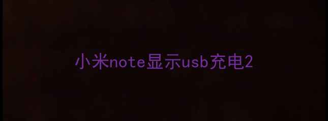 图片 小米note显示usb充电2