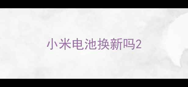 图片 小米电池换新吗2