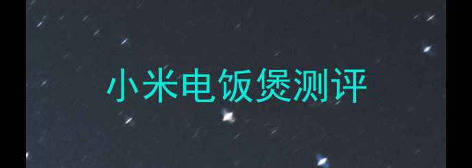 图片 小米电饭煲测评