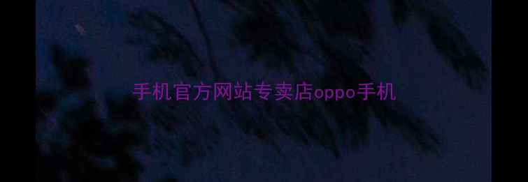手机官方网站专卖店oppo手机