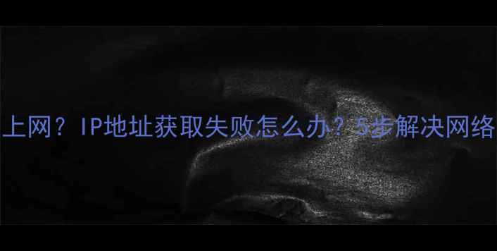 图片 手机无法上网？IP地址获取失败怎么办？5步解决网络连接问题