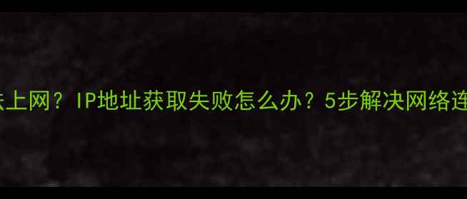 手机无法上网IP地址获取失败怎么办5步解决网络连接问题