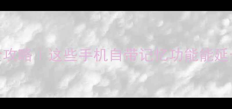 手机电池保养全攻略这些手机自带记忆功能能延长续航1整年