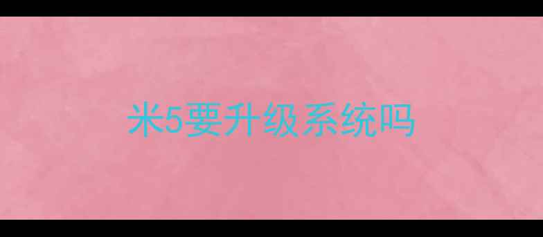 图片 米5要升级系统吗