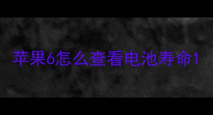 图片 苹果6怎么查看电池寿命1