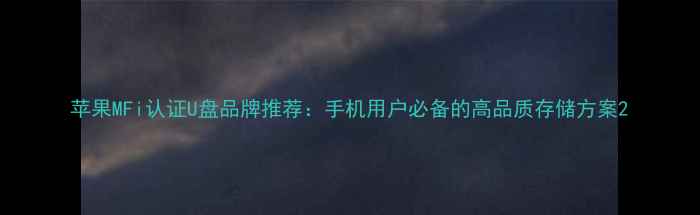 苹果MFi认证U盘品牌推荐手机用户必备的高品质存储方案