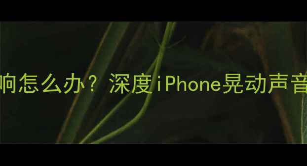 苹果手机晃动异响怎么办深度iPhone晃动声音的5大解决方法