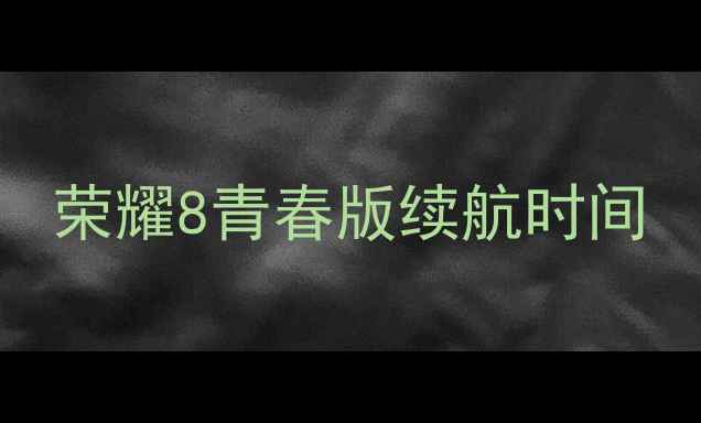 图片 荣耀8青春版续航时间