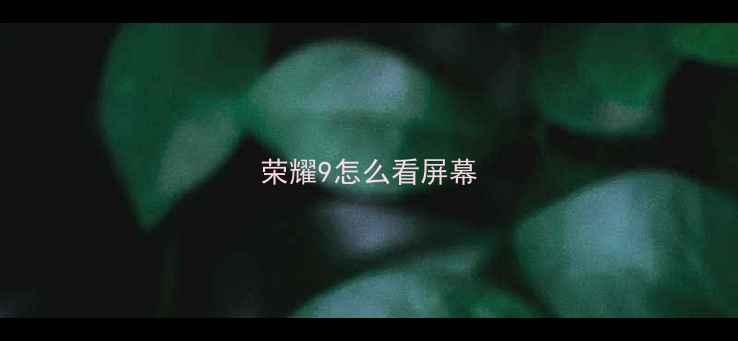 图片 荣耀9怎么看屏幕