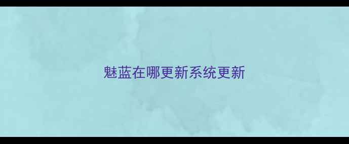 图片 魅蓝在哪更新系统更新