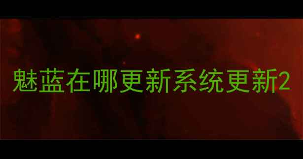 魅蓝在哪更新系统更新